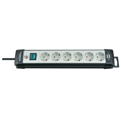 Brennenstuhl 1951560101 power uitbreiding 5 m 6 AC-uitgang(en) Binnen Zwart, Grijs