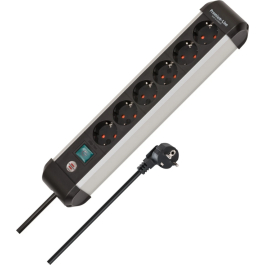 Brennenstuhl 1391030600 power uitbreiding 3 m 6 AC-uitgang(en) Binnen Zwart, Zilver