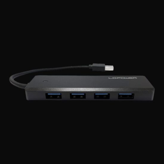 LC-Power LC-HUB-U3-4-V2 interface hub USB 3.2 Gen 1 (3.1 Gen 1) Type-A 5 Mbit/s Zwart
