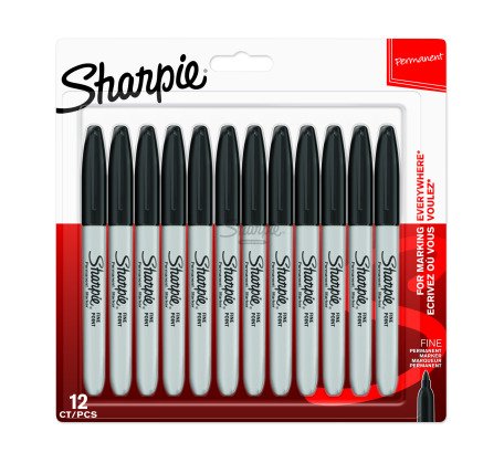 Sharpie 1996111 permanente marker Fijne punt Zwart 12 stuk(s)