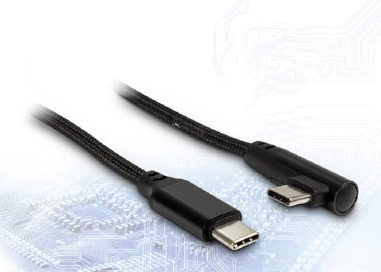 Inter-Tech 88885581 USB-kabel 1 m USB C Zwart