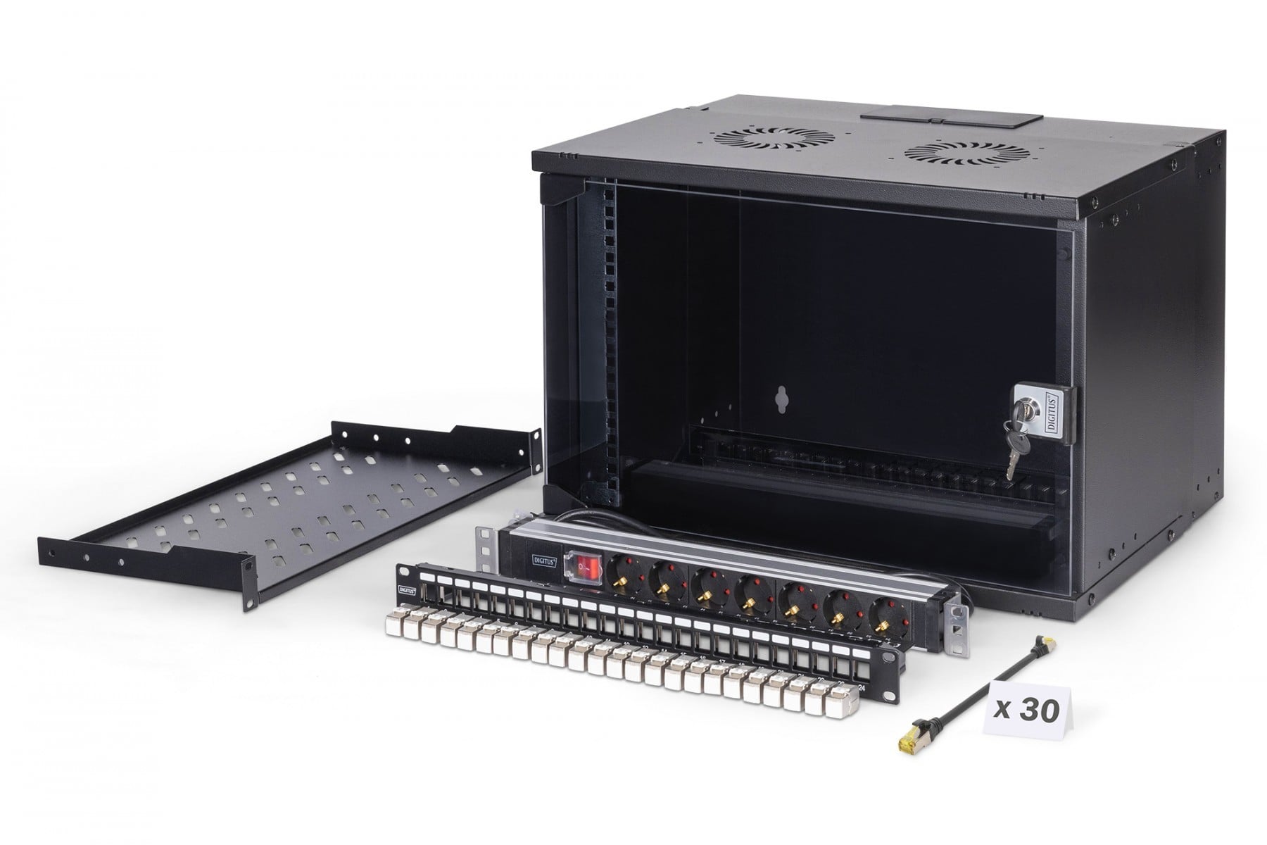 Digitus DN-49203-SET rack 7U Wandrek Zwart