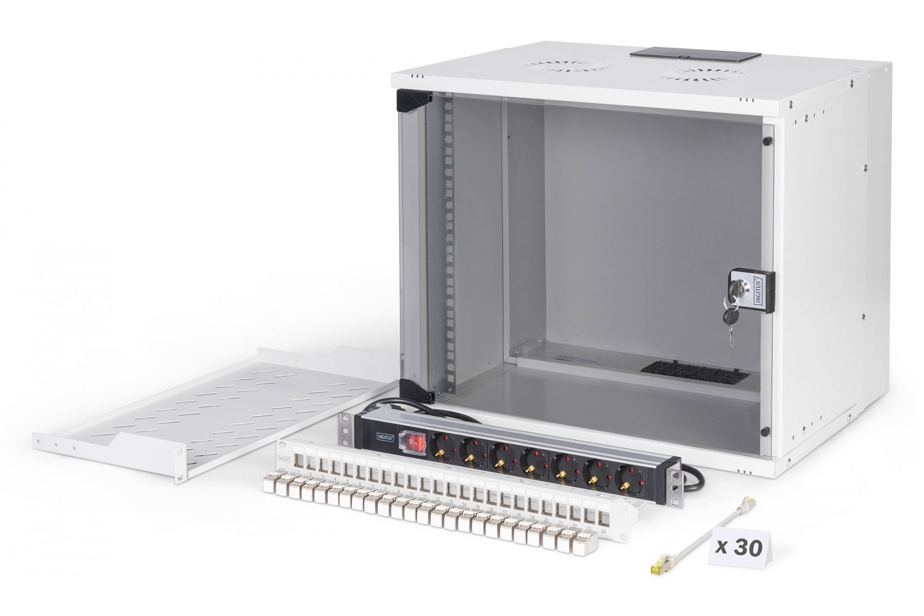 Digitus DN-49204-SET rack 9U Wandrek Grijs