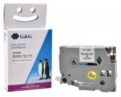 G&G 17090 labelprinter-tape Zwart op zilver TZe