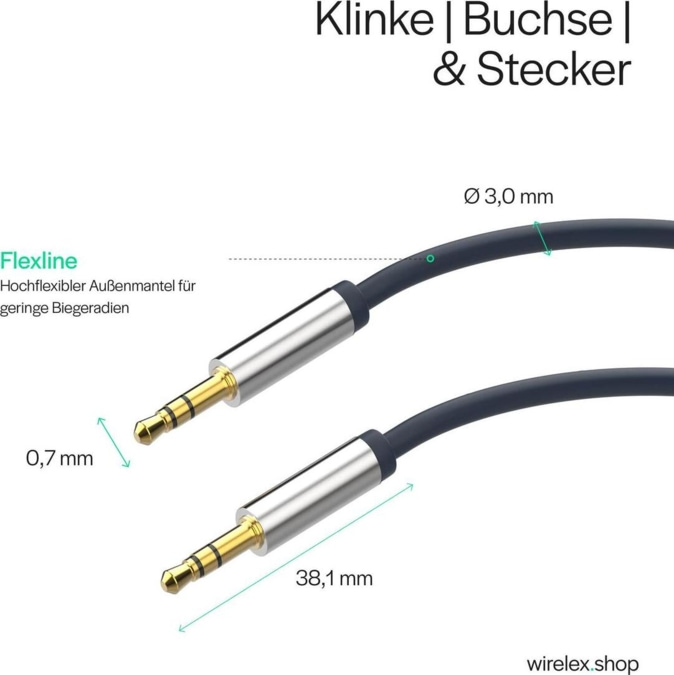 Flexline FL31-30041 audio kabel 3 m 3.5mm Blauw