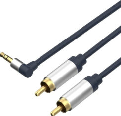 Shiverpeaks Klinkenkabel 3,5mm flex. Winkel auf 2 Cinch 0,75
