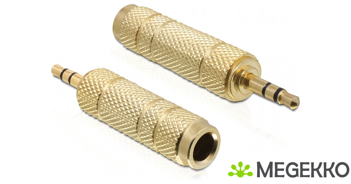 DeLOCK 65360 tussenstuk voor kabels 3.5 mm 6.35 mm Goud