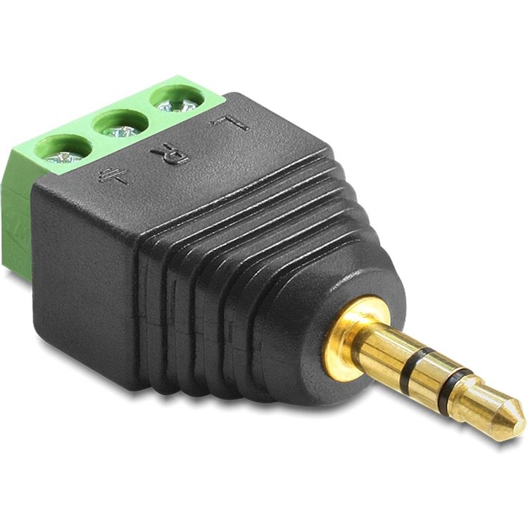 DeLOCK 65419 tussenstuk voor kabels 3.5mm 3p Zwart, Groen, Zilver