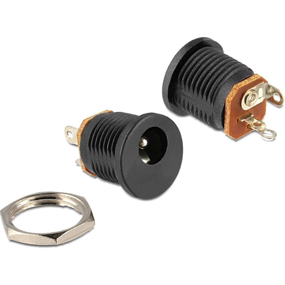 DeLOCK 65503 tussenstuk voor kabels DC 2.1 x 5.5 mm Zwart
