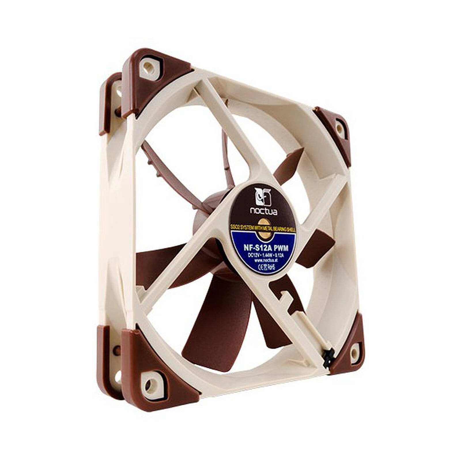 Noctua NF-S12A PWM koelsysteem voor computers Computer behuizing Ventilator 12 cm Beige, Bruin