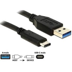 DeLOCK 0.5m USB3.1-C/USB3.1-A USB-kabel USB 3.2 Gen 2 (3.1 Gen 2) 0,5 m USB A USB C Zwart