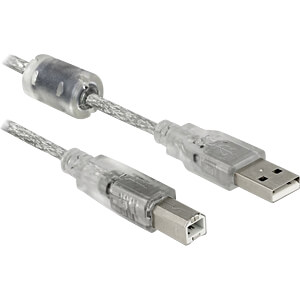 DeLOCK 83893 USB-kabel USB 2.0 1,5 m USB A USB B Doorschijnend