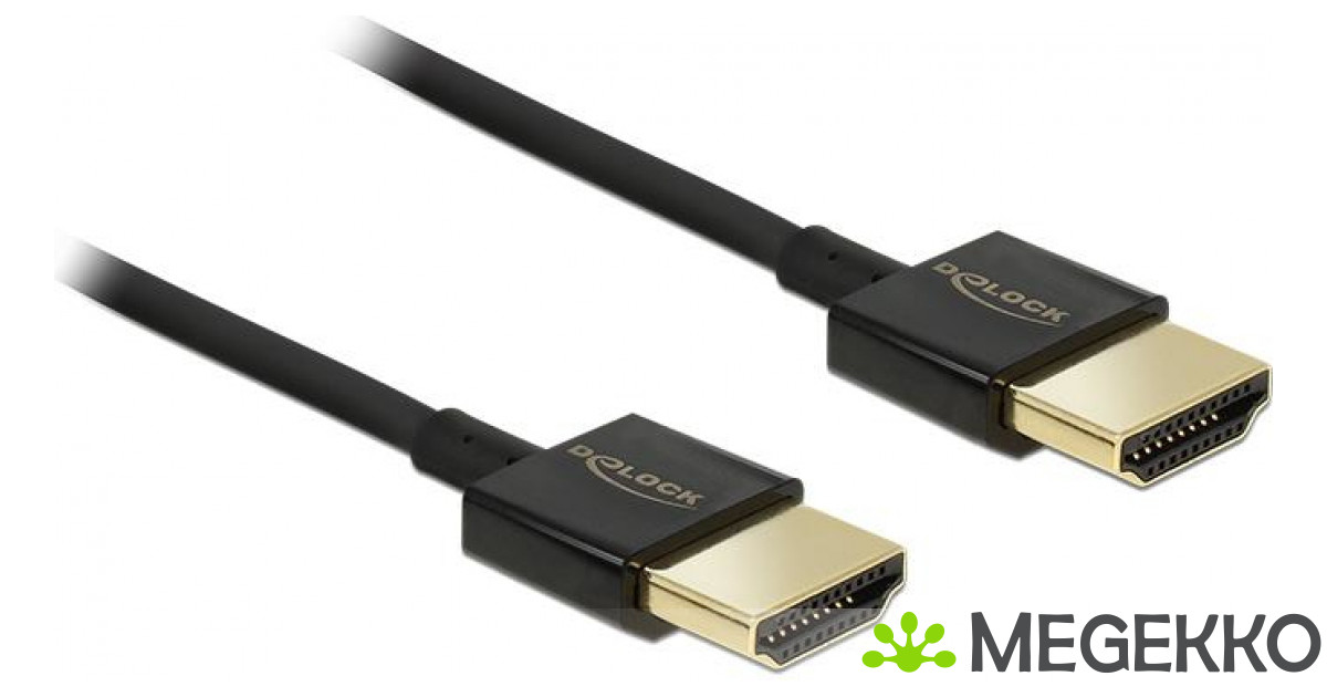 DeLOCK HDMI/HDMI, 0.5 m HDMI kabel 0,5 m HDMI Type A (Standaard) Zwart