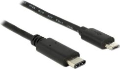 DeLOCK 0.5m, USB2.0-C/USB2.0 Micro-B USB-kabel 0,5 m Micro-USB B USB C Zwart