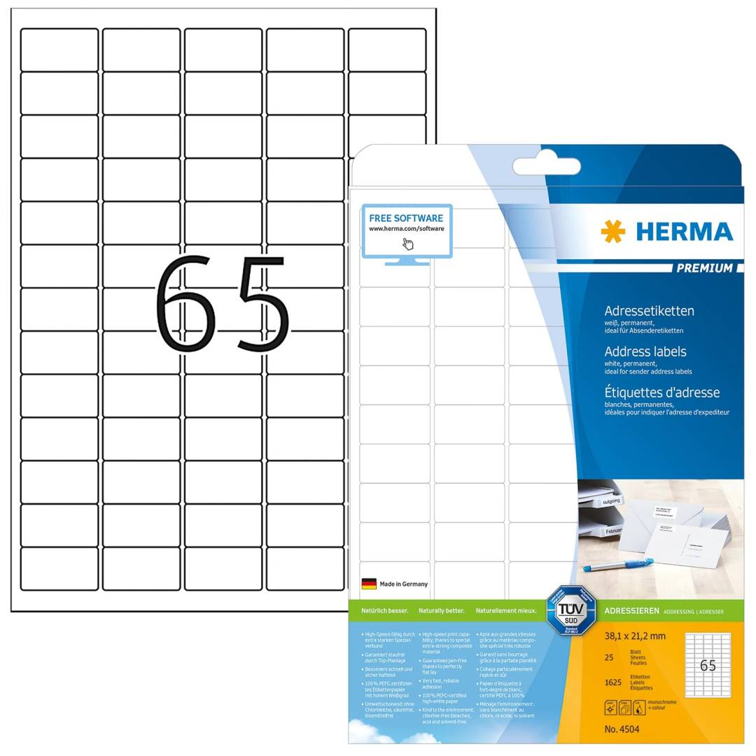 HERMA 4504 adreslabels Wit