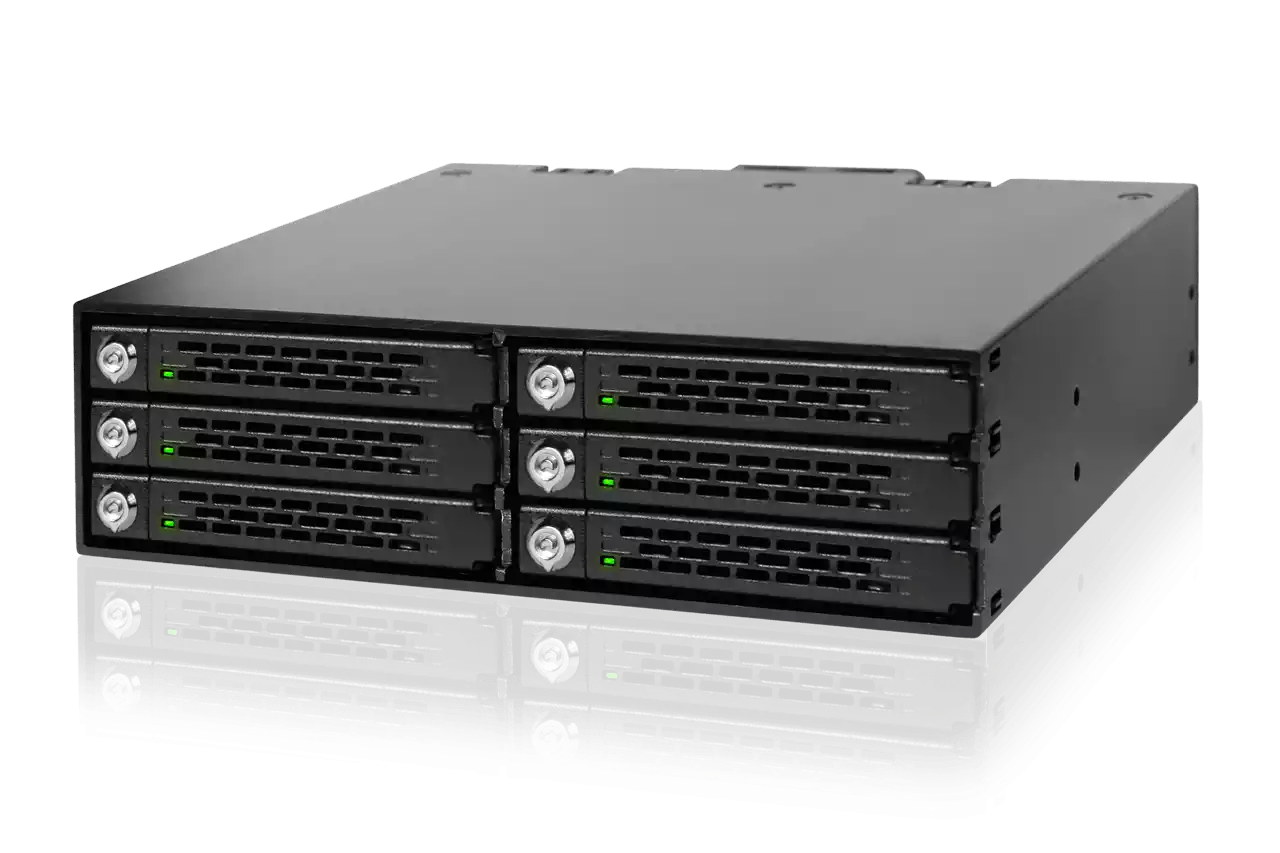 Icy Dock MB996SK-6SB drive bay panel Zwart