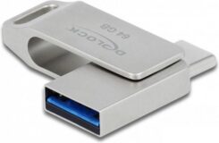 DeLOCK 54075 USB flash drive 64 GB USB Type-A / USB Type-C 3.2 Gen 1 (3.1 Gen 1) Zilver
