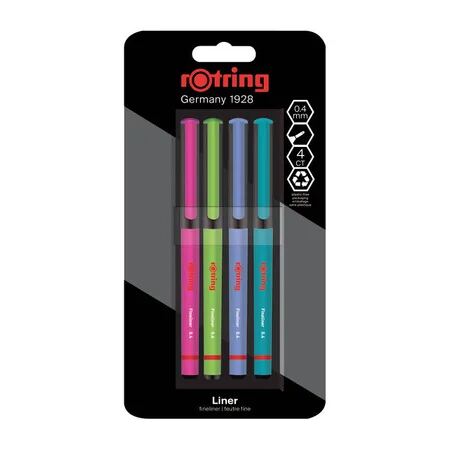 ROTRING Fineliner-Feinfaserschreiber 0,4mm Fun Farben 4de Blister