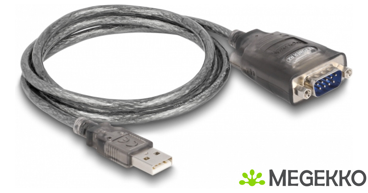 DeLOCK 61400 tussenstuk voor kabels USB A RS-232 Zwart