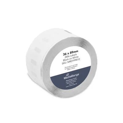 MediaRange ge Schriftband 36x89mm schw/weiß Dymo 99012/S0722400 260Stk