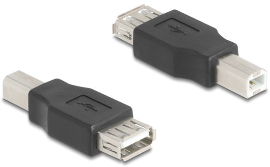 DeLOCK 67199 tussenstuk voor kabels USB Type-B USB Type-A Zwart