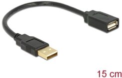 DeLOCK Kabel USB 2.0 Verlaengerung, A/A 15cm S/B USB-kabel 0,15 m Zwart