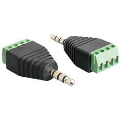 DeLOCK 65453 tussenstuk voor kabels 3.5mm 4pin Zwart, Groen