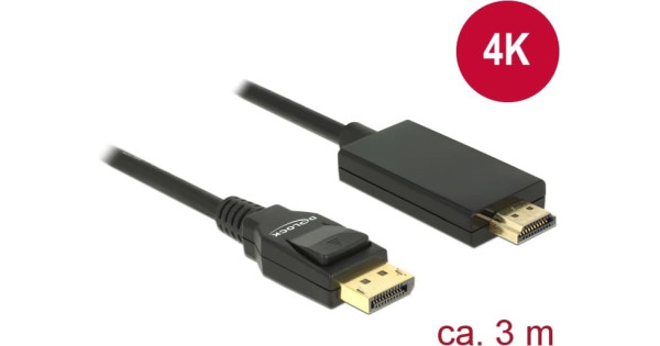 DeLOCK 85318 video kabel adapter 3 m DisplayPort HDMI Zwart