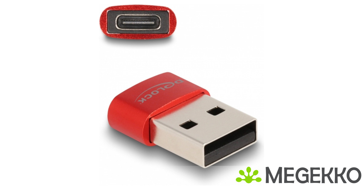 DeLOCK 60050 tussenstuk voor kabels USB C USB A Rood