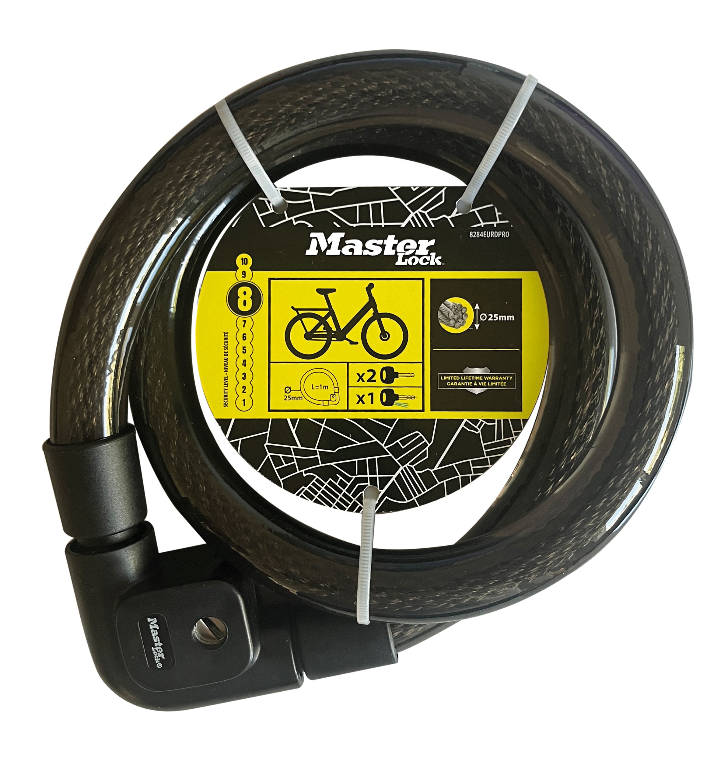 MASTER LOCK Kabelschloss met Schlüsselverriegelung+1ßmKabel