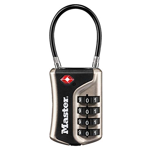 MASTER LOCK TSA cijferslot Nickel, 9,3x3,6x1,5 cm