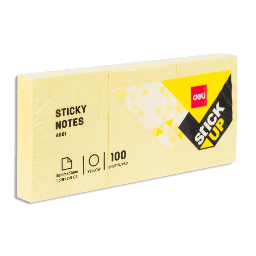 DELI Haftnotizen 3,8x5,1 cm Stick up, EA00153 300 St. geel