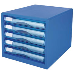 DELI Schubladenbox 5 Schubladen 27,5x34x26cm blauw
