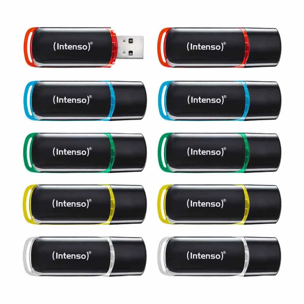 Intenso 3511551 USB flash drive 4 GB USB Type-A 2.0 Zwart, Rood, Groen, Transparant, Geel, Blauw
