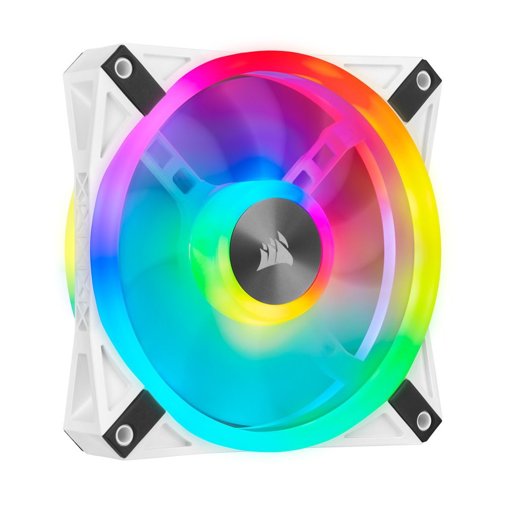 koeler CORSAIR 120*120*25 QL120 RGB LED Fan WHITE, Single