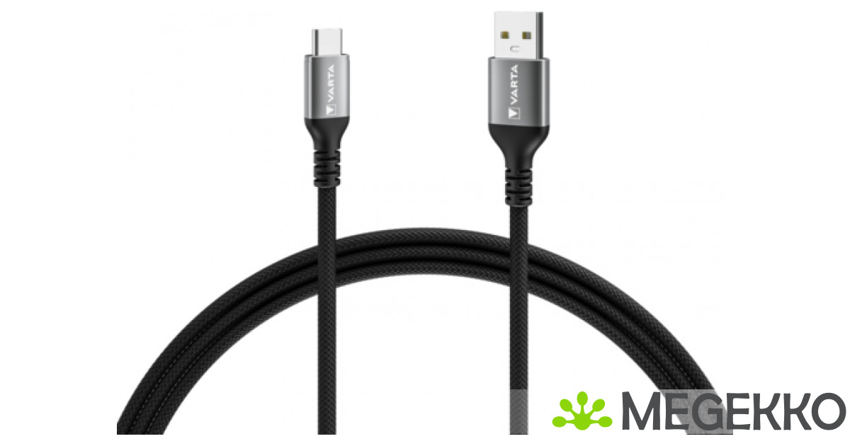 Varta 57935 USB-kabel 2 m USB A USB C Zwart, Grijs