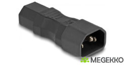 DeLOCK 80467 tussenstuk voor kabels IEC 60320 C14 IEC 60320 C13 Zwart