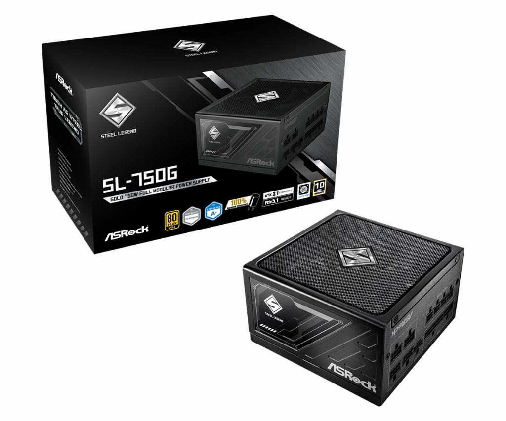 Asrock SL-750G Steel Legend power supply unit 750 W 20+4 pin ATX ATX Zwart