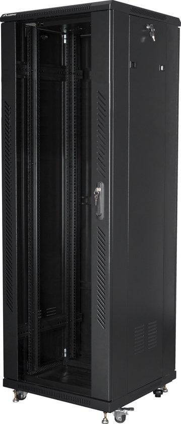 Lanberg FF01-6637-12B rack 37U Vrijstaande rek Zwart