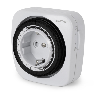 Entac EMTM24-1E netstekker adapter Zwart, Wit