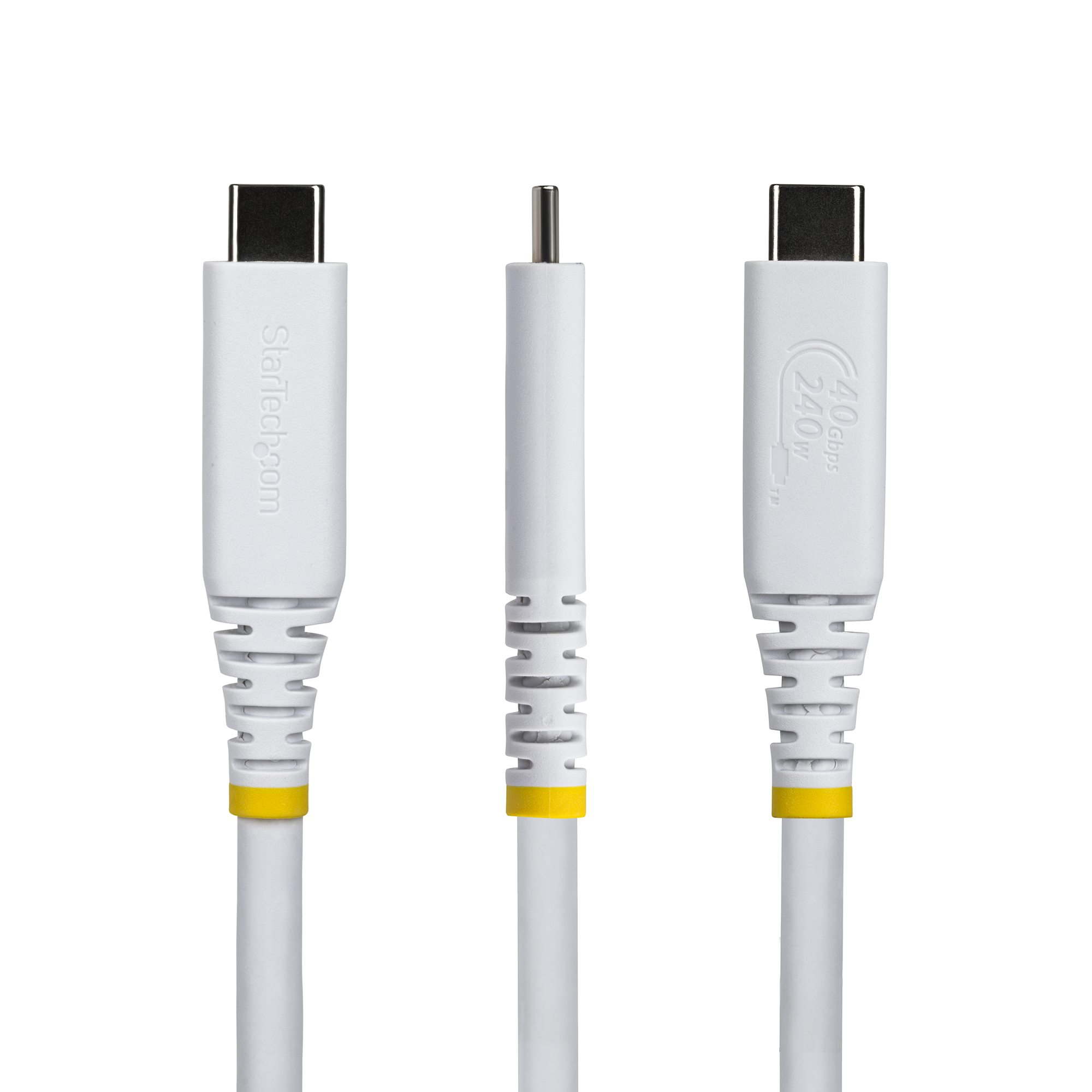 StarTech.com 1m USB4 Kabel, 40Gbps, USB-IF Gecertificeerde USB-C Kabel, 240W PD, 8K 60Hz/4K 240Hz DP2.1 DP40, TPE Mantel, Thunderbolt 4 Compatibel, Wit - Afbeelding 3