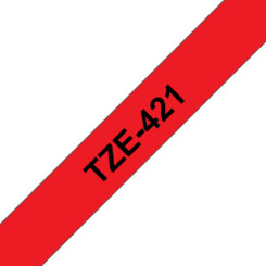 Brother TZE-421 labelprinter-tape Zwart op rood - Afbeelding 2