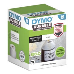 DYMO originele Duurzame LabelWriter labels | 104 mm x 159 mm | Witte Poly | 200 grote zelfklevende etiketten | Stevige labels voor de LabelWriter labelprinters - Afbeelding 2