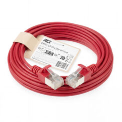 ACT Rode 7 meter LSZH S/FTP CAT6A slimline patchkabel snagless met RJ45 connectoren - Afbeelding 3