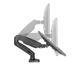 Manhattan Bureaubeugel voor TV’s en monitoren (Volledig Verstelbaar met veer), voor schermen 13"–27", met tafelklem of bladdoorvoer, VESA-compatibiliteit: 75x75 en 100x100 mm (controleer de afmetingen van de vier montagegaten aan de achterzijde), max. 9 kg, zwart - Afbeelding 5