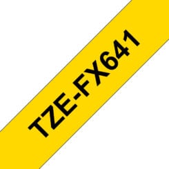 Brother TZE-FX641 labelprinter-tape Zwart op geel TZ - Afbeelding 2