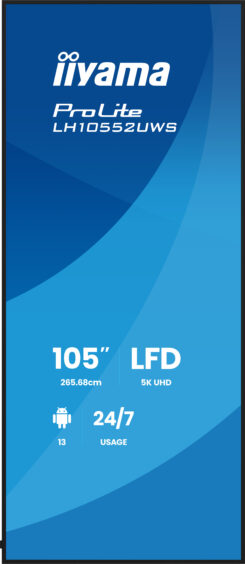 iiyama LH10552UWS-B1AG beeldkrant Kiosk-ontwerp 2,66 m (104.6") Wifi 500 cd/m² UltraWide 5K HD Type processor Android 24/7 - Afbeelding 4