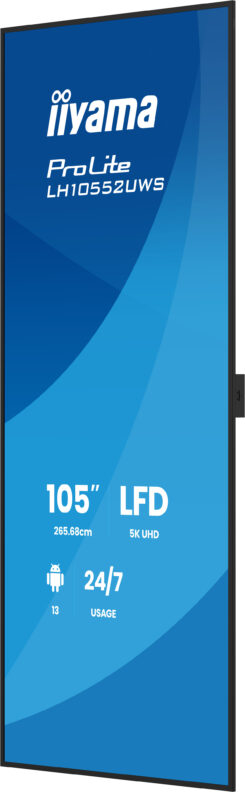 iiyama LH10552UWS-B1AG beeldkrant Kiosk-ontwerp 2,66 m (104.6") Wifi 500 cd/m² UltraWide 5K HD Type processor Android 24/7 - Afbeelding 6