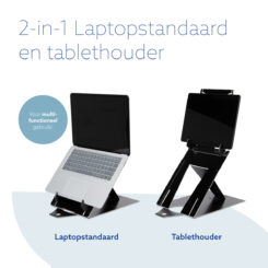 R-Go Tools Tablet- en laptopstandaard R-Go Riser Duo, geschikt voor 10-22 inch scherm, zwart - Afbeelding 13