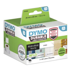 DYMO originele Duurzame LabelWriter labels | 25 mm x 25 mm | Witte Poly | 2 rollen met elk 850 labels (1700 zelfklevende etiketten) | Stevige labels voor de LabelWriter labelprinters - Afbeelding 3